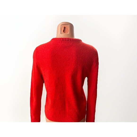 Rachel Zoe Red Sweater Cardigan Size S Silver Buttons - Picture 3 of 5